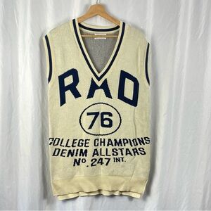 Urban Outfitters Knit Sweater Vest RAD College High Low Hem Oversized Size XS